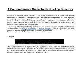 A Comprehensive Guide To Next js App Directory