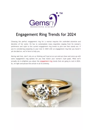 Everything You Need to Know About Engagement Rings for 2024