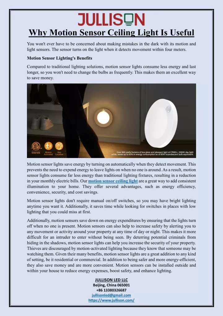 why motion sensor ceiling light is useful