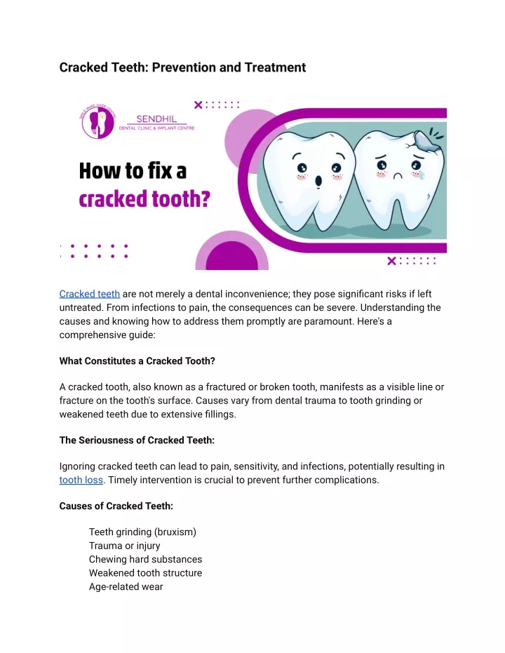 cracked teeth prevention and treatment