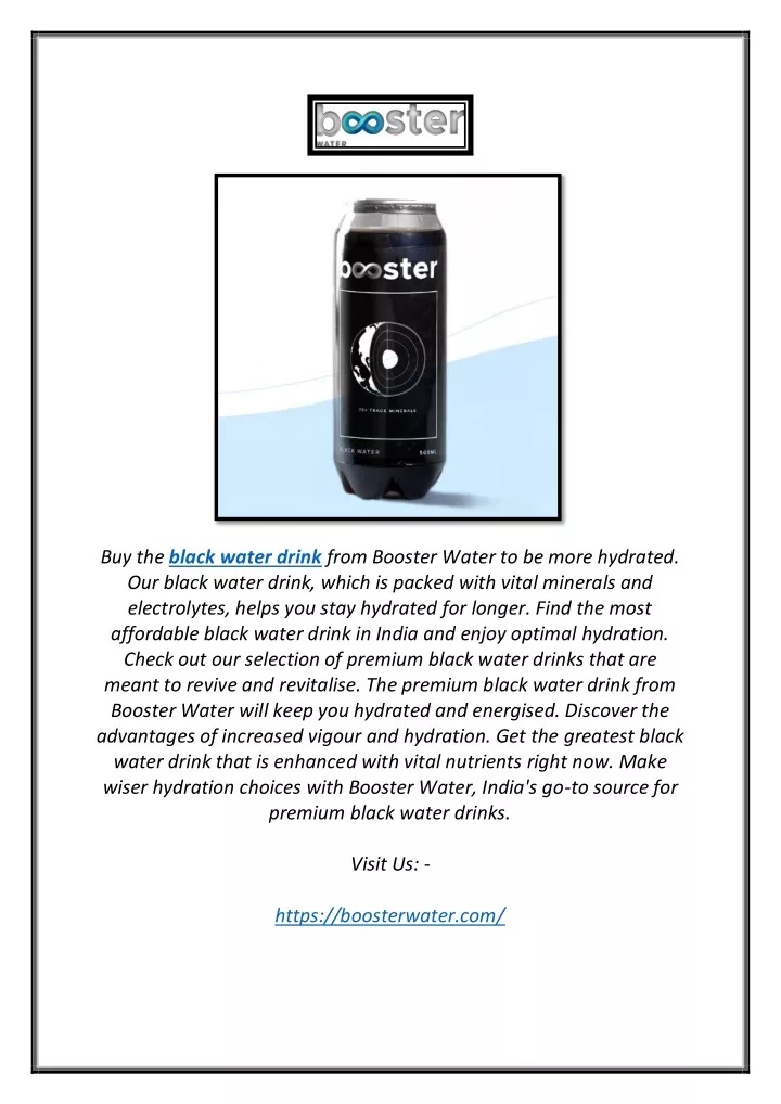 buy the black water drink from booster water
