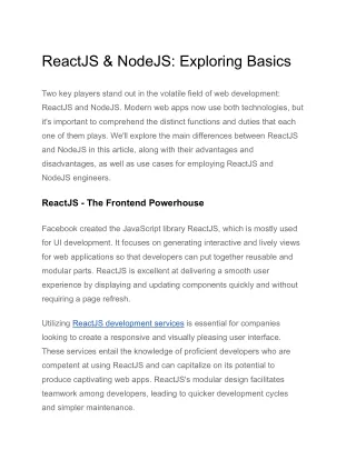 ReactJS & NodeJS_ Exploring Basics