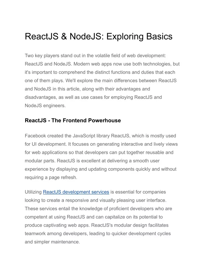 reactjs nodejs exploring basics