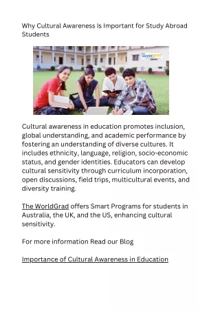 Why Cultural Awareness Is Important for Study Abroad Students