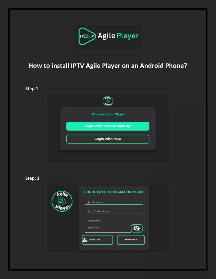 how to install iptv agile player on an android