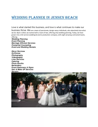 wedding planner in jensen beach