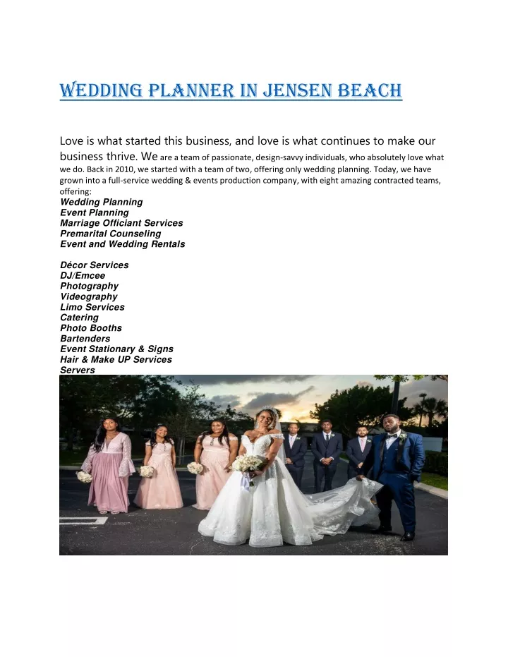 wedding planner in jensen beach love is what