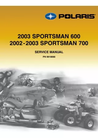 2003 Polaris Sportsman 600 Twin Service Repair Manual