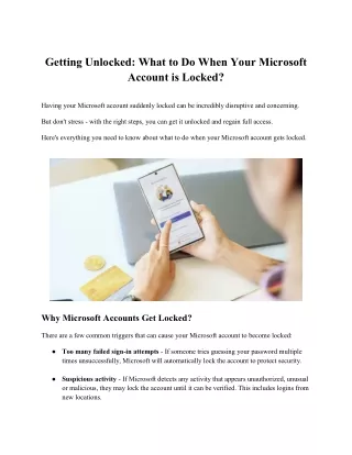 Getting Unlocked What to Do When Your Microsoft Account is Locked