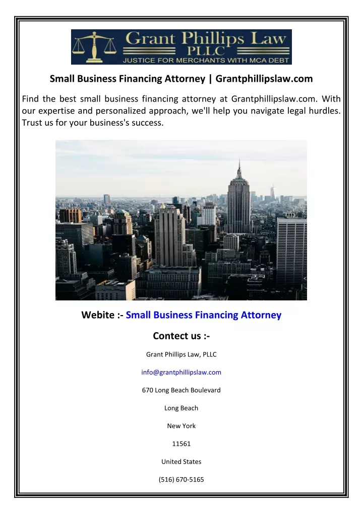 small business financing attorney