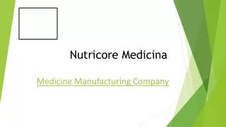 Medicine Manufacturing Company - Nutricore Medicinia