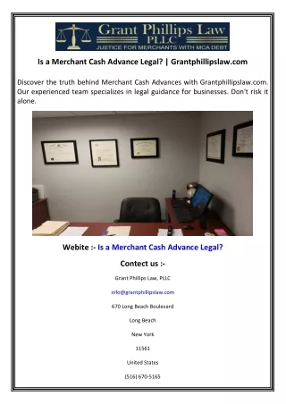 is a merchant cash advance legal grantphillipslaw