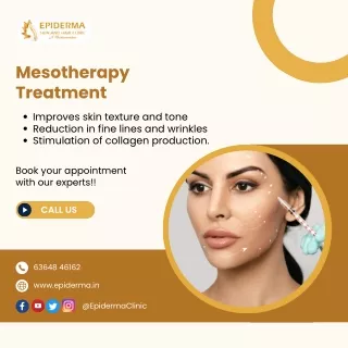 Benefits of Mesotherapy Treatment | Dermatologist in Jayanagar | Epiderma Clinic