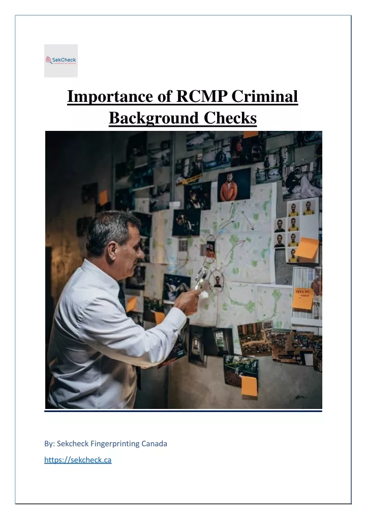 importance of rcmp criminal background checks