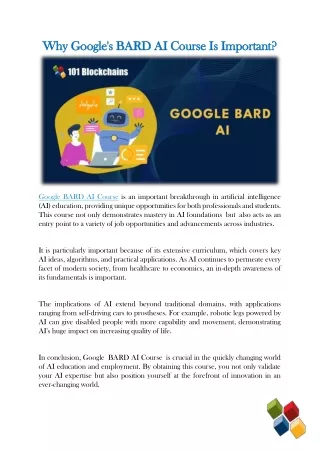 Why Google's BARD AI Course Is Important?