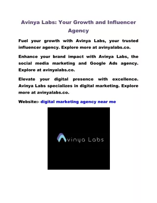 Avinya Labs: Your Growth and Influencer Agency
