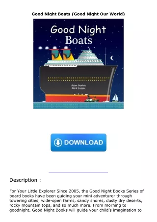 ebook❤download Good Night Boats (Good Night Our World)