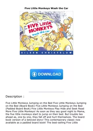 Download⚡️(PDF)❤️ Five Little Monkeys Wash the Car