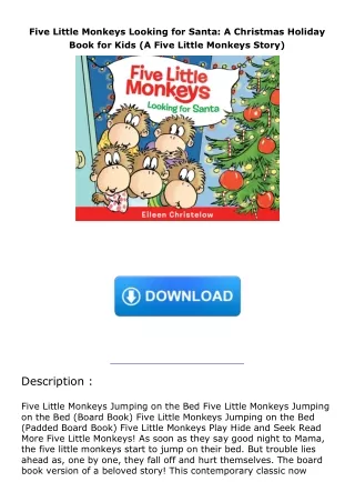 Five-Little-Monkeys-Looking-for-Santa-A-Christmas-Holiday-Book-for-Kids-A-Five-Little-Monkeys-Story