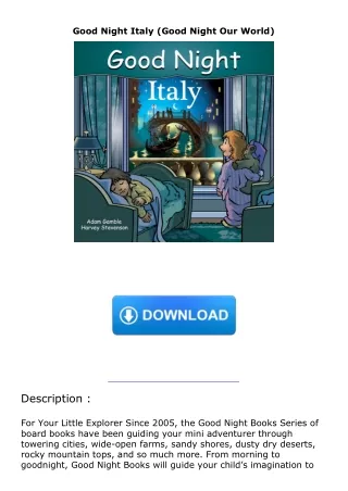 download⚡️[EBOOK]❤️ Good Night Italy (Good Night Our World)