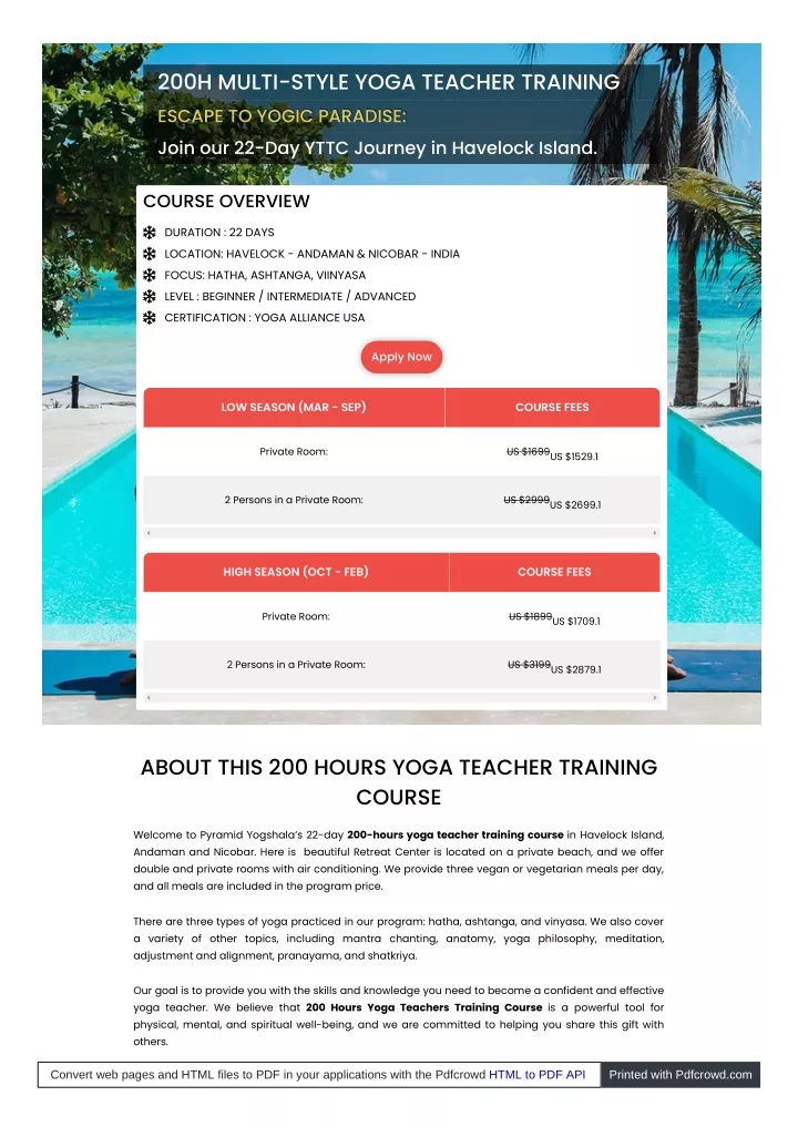 200h multi style yoga teacher training escape