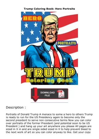 [PDF]❤READ⚡ Trump Coloring Book: Hero Portraits