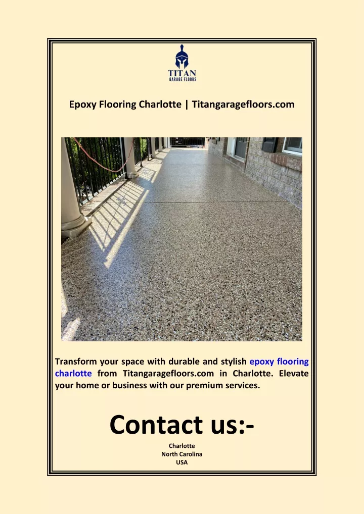 epoxy flooring charlotte titangaragefloors com