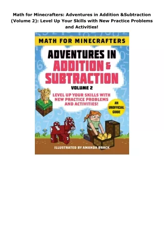 ebook⚡download Math for Minecrafters: Adventures in Addition & Subtraction (Volume 2): Level Up Your Skills with Ne