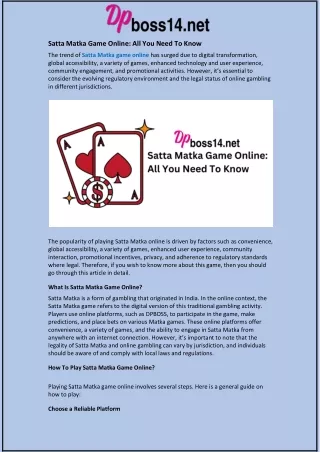 satta matka game online all you need to know