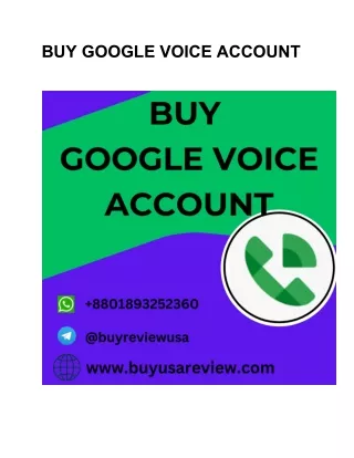 BUY GOOGLE VOICE ACCOUNT