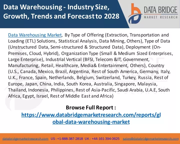 data warehousing industry size growth trends