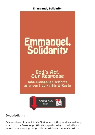 (❤️pdf)full✔download Emmanuel, Solidarity