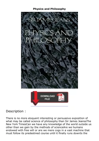 Download⚡ Physics and Philosophy
