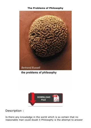 Pdf⚡(read✔online) The Problems of Philosophy