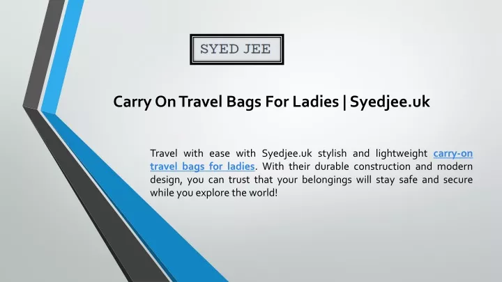 carry on travel bags for ladies syedjee uk