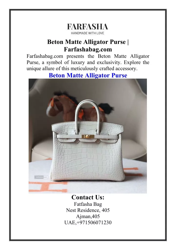 beton matte alligator purse farfashabag