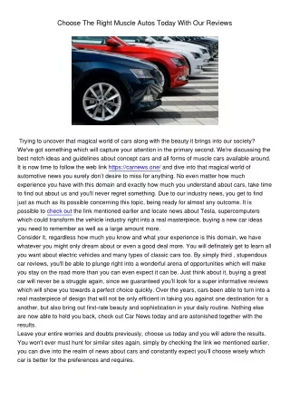choose the right muscle autos today with