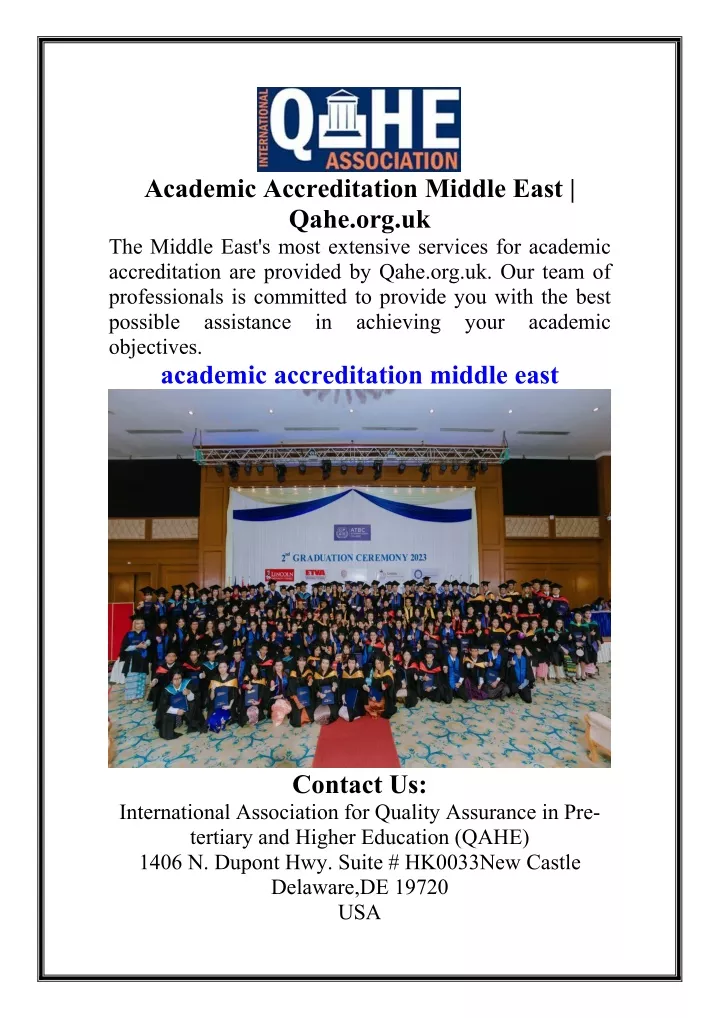 academic accreditation middle east qahe