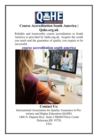 Course Accreditation South America  Qahe.org.uk