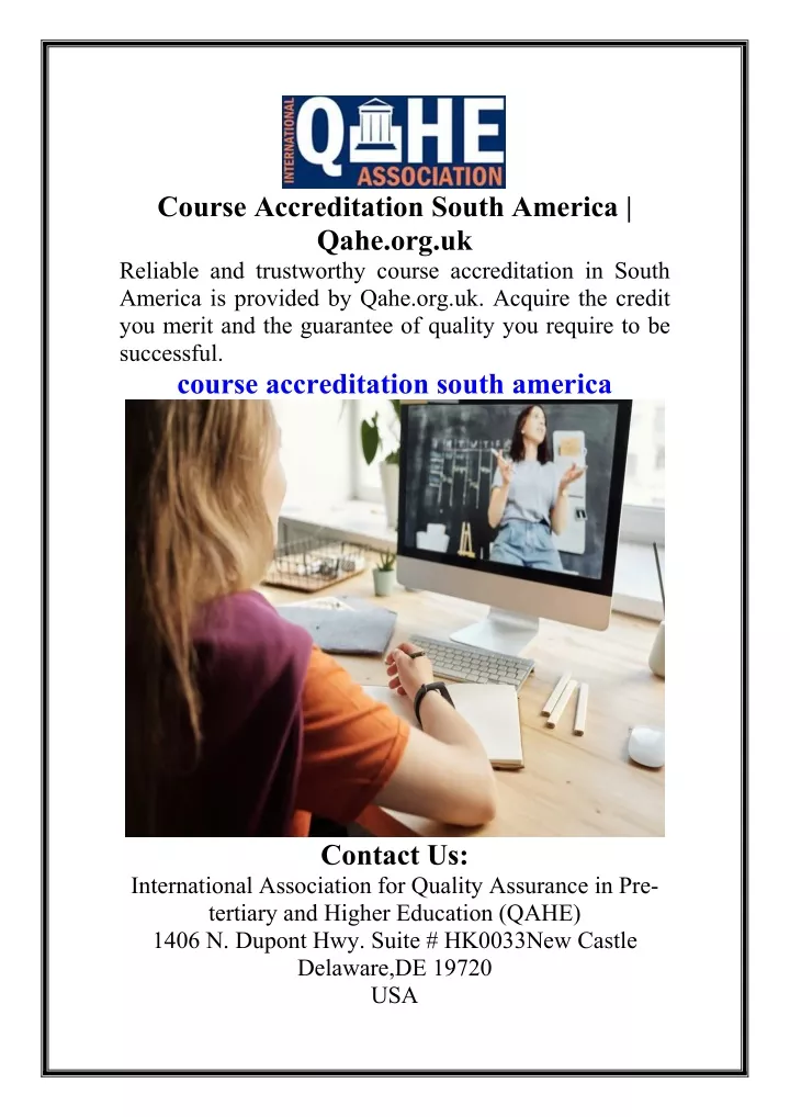 course accreditation south america qahe