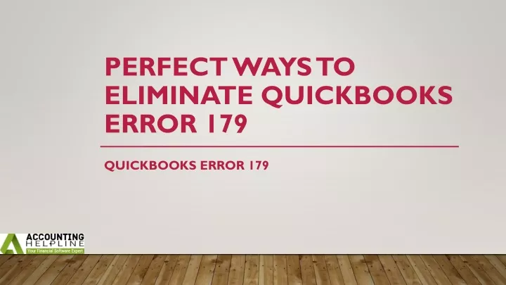 perfect ways to eliminate quickbooks error 179