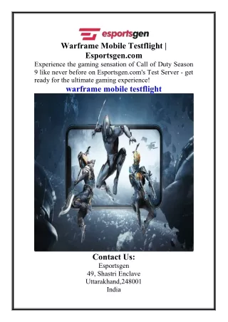 Warframe Mobile Testflight  Esportsgen.com