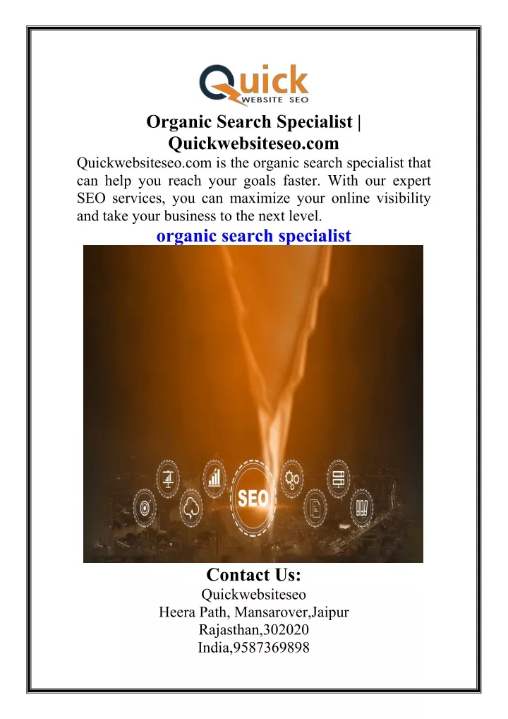 organic search specialist quickwebsiteseo