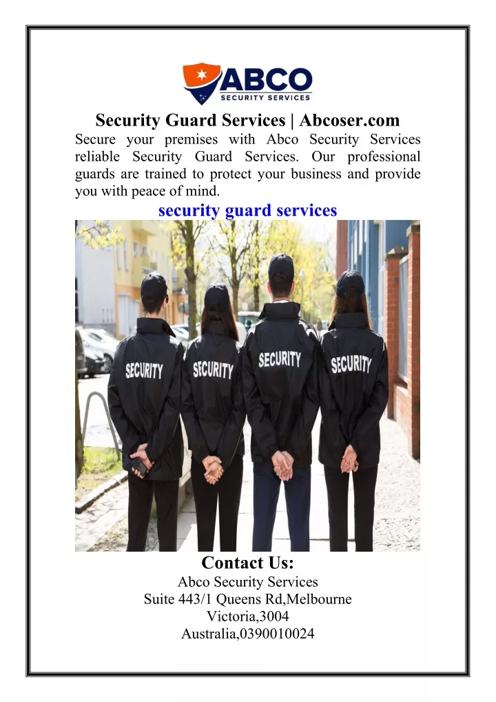 security guard services abcoser com secure your