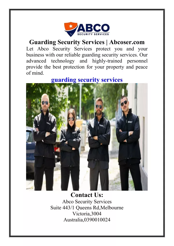 guarding security services abcoser com let abco