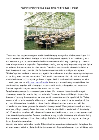 yazmin s party rentals save time and reduce