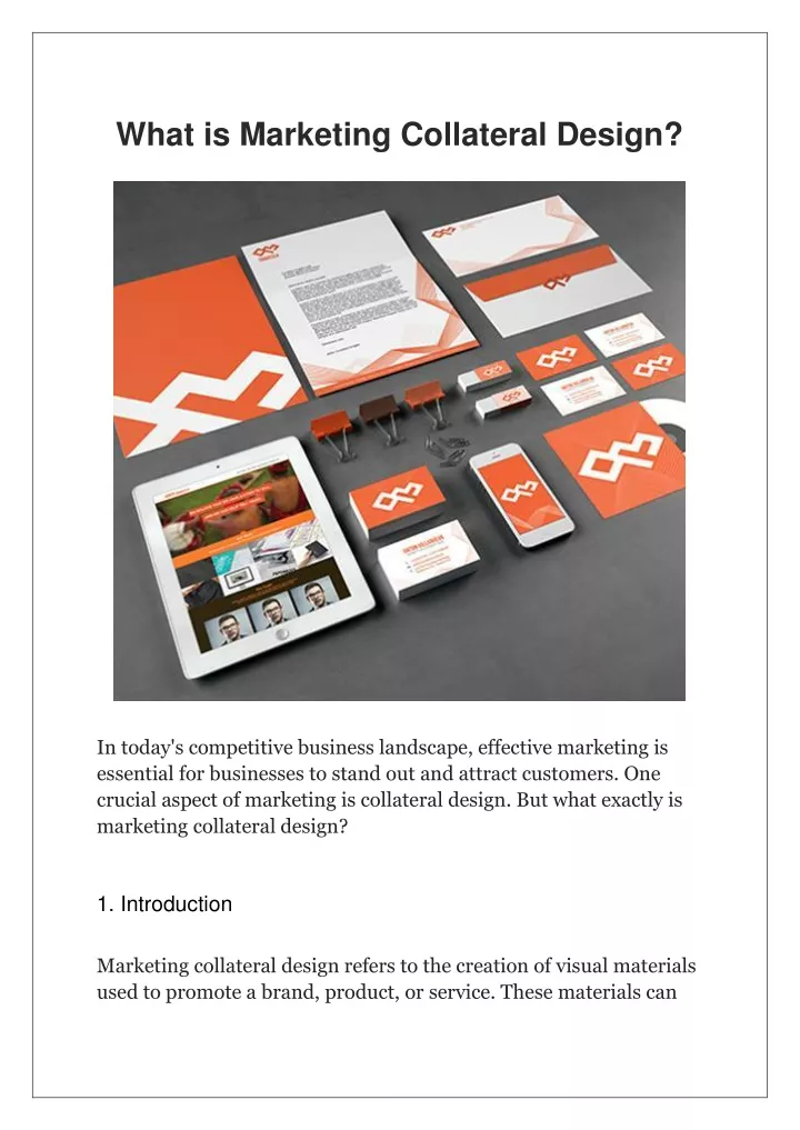 what is marketing collateral design
