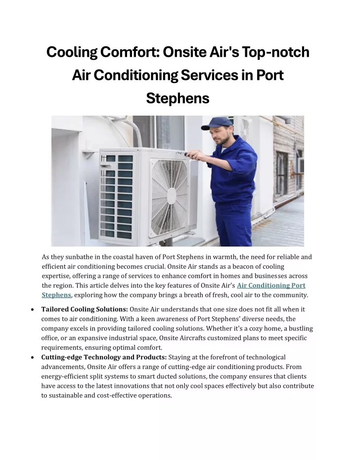 cooling comfort onsite air s top notch