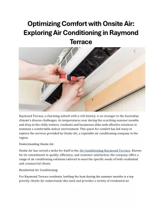 Exploring Air Conditioning in Raymond Terrace