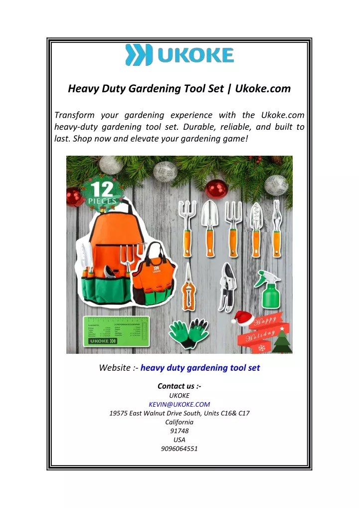 heavy duty gardening tool set ukoke com
